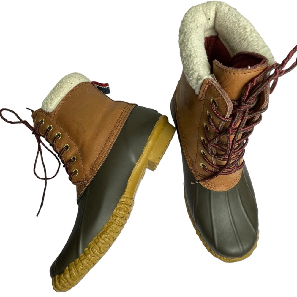 Tommy Hilfiger Women’s TW Russell Leather & Rubber Rain / Snow Boots Size 7